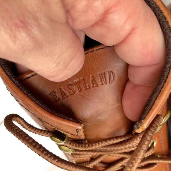 Eastland Chestnut Leather Cap Toe Boots | Heritage Workwear Americana Style - Picture 6 of 16